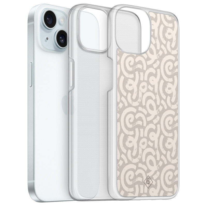 Casimoda iPhone 15 hybride hoesje - Ivory abstraction