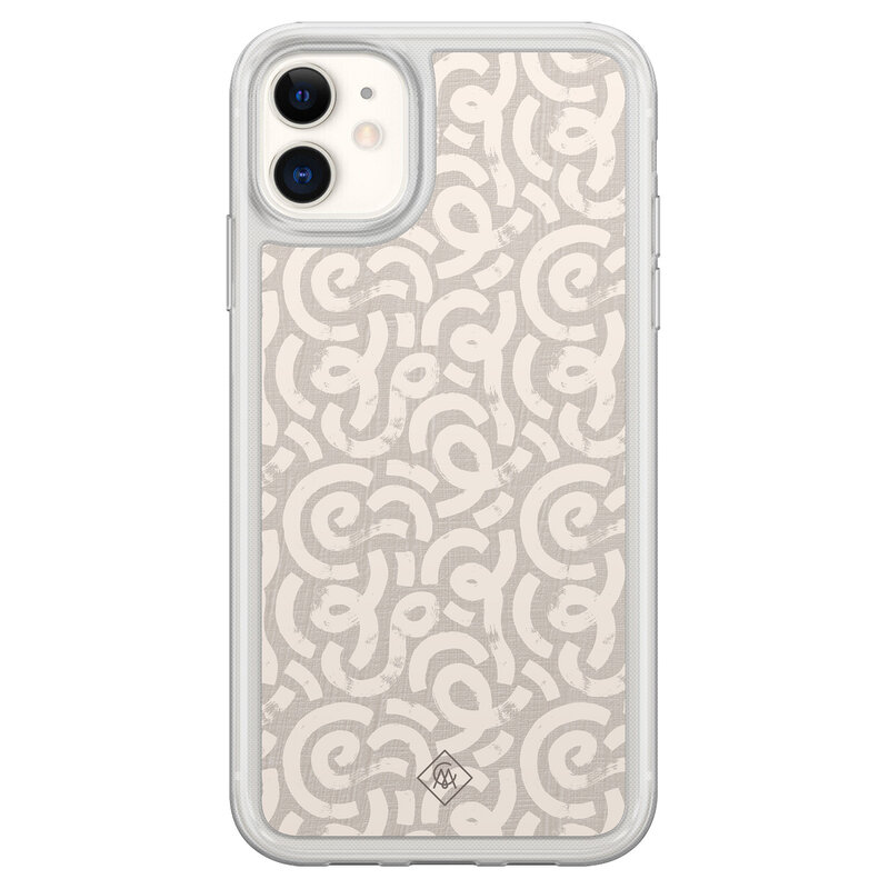 Casimoda iPhone 11 hybride hoesje - Ivory abstraction