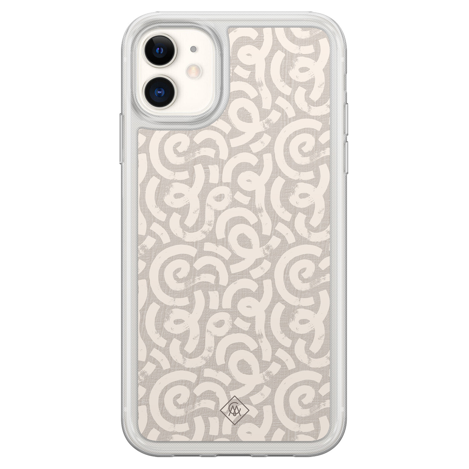 iPhone 11 hybride hoesje - Ivory abstraction