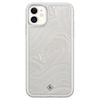 Casimoda iPhone 11 hybride hoesje - Abstract beige waves