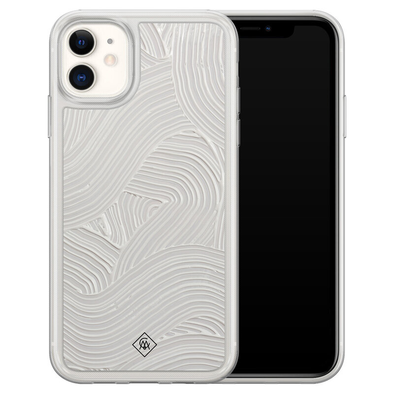 Casimoda iPhone 11 hybride hoesje - Abstract beige waves