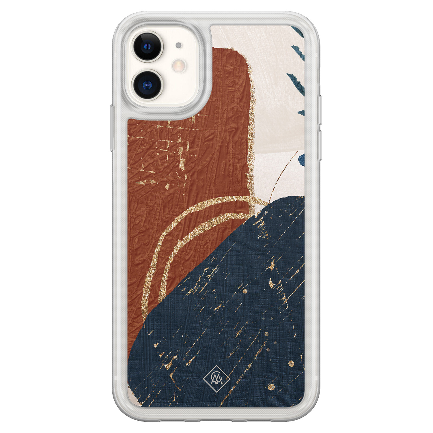 iPhone 11 hybride hoesje - Abstract terracotta