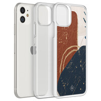 Casimoda iPhone 11 hybride hoesje - Abstract terracotta