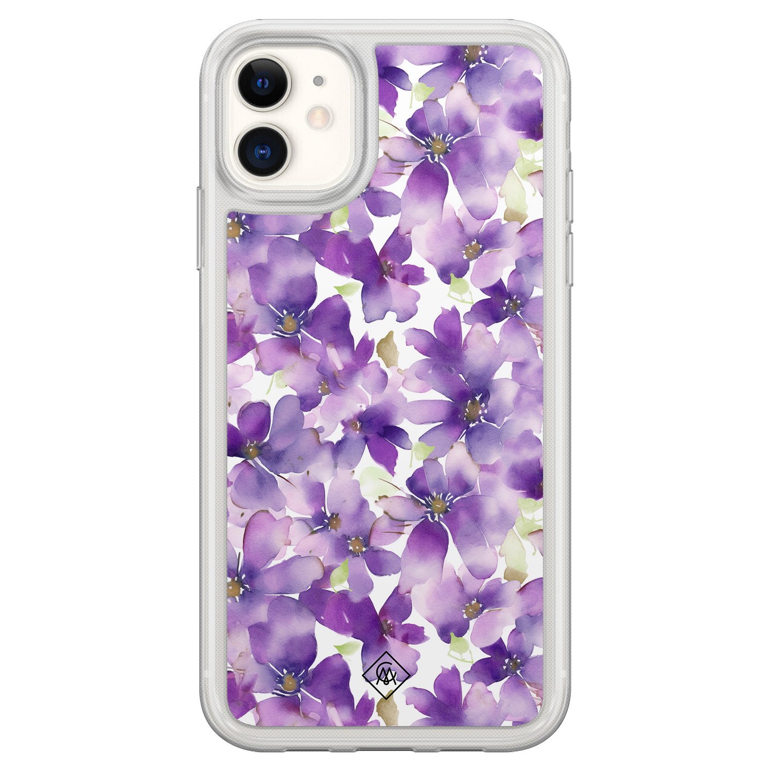 iPhone 11 hybride hoesje - Floral violet