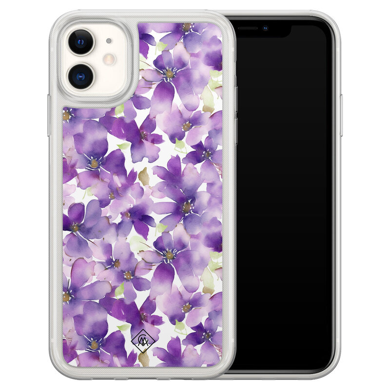 Casimoda iPhone 11 hybride hoesje - Floral violet