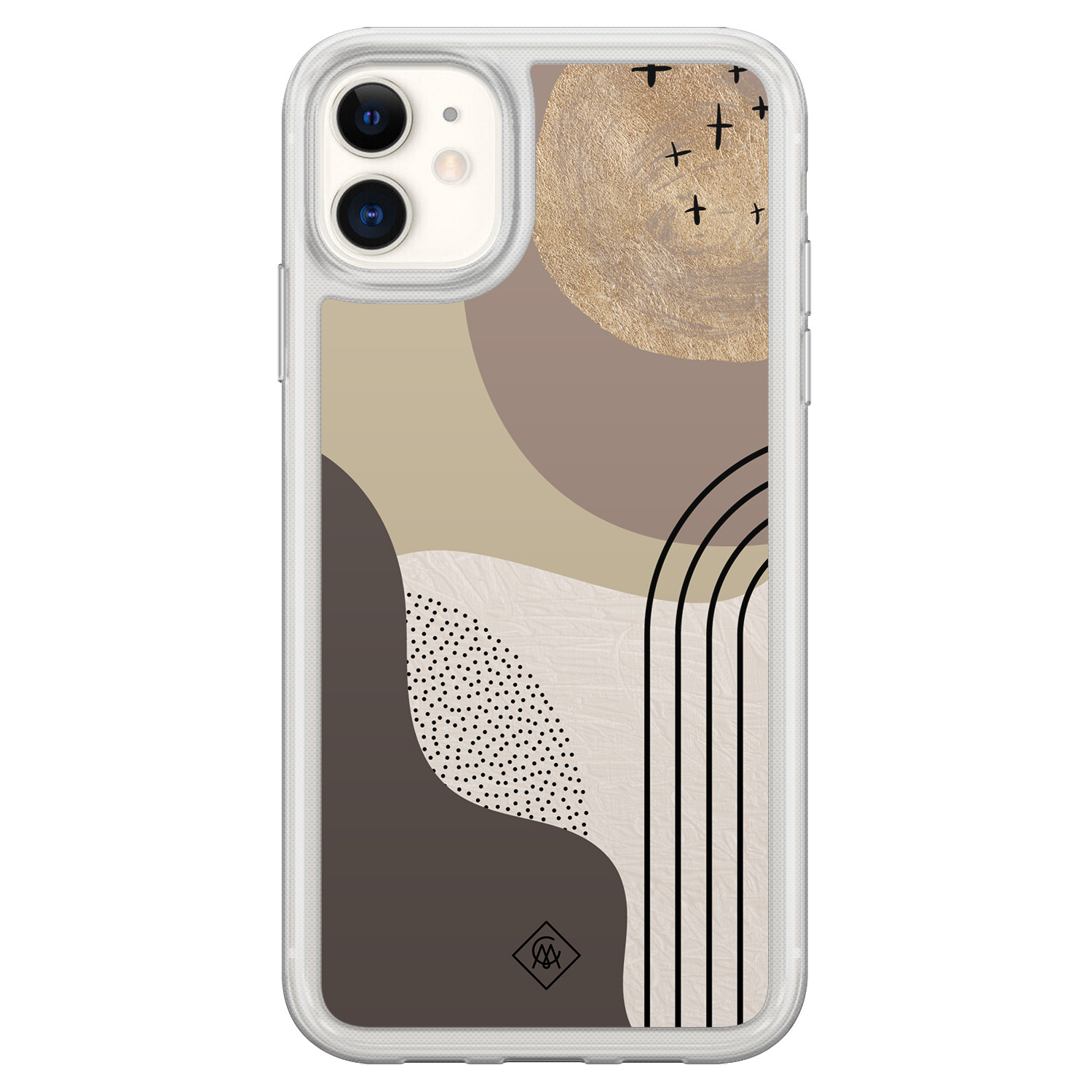 iPhone 11 hybride hoesje - Abstract almond shapes