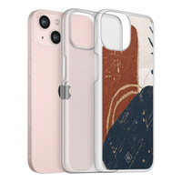 Casimoda iPhone 13 hybride hoesje - Abstract terracotta