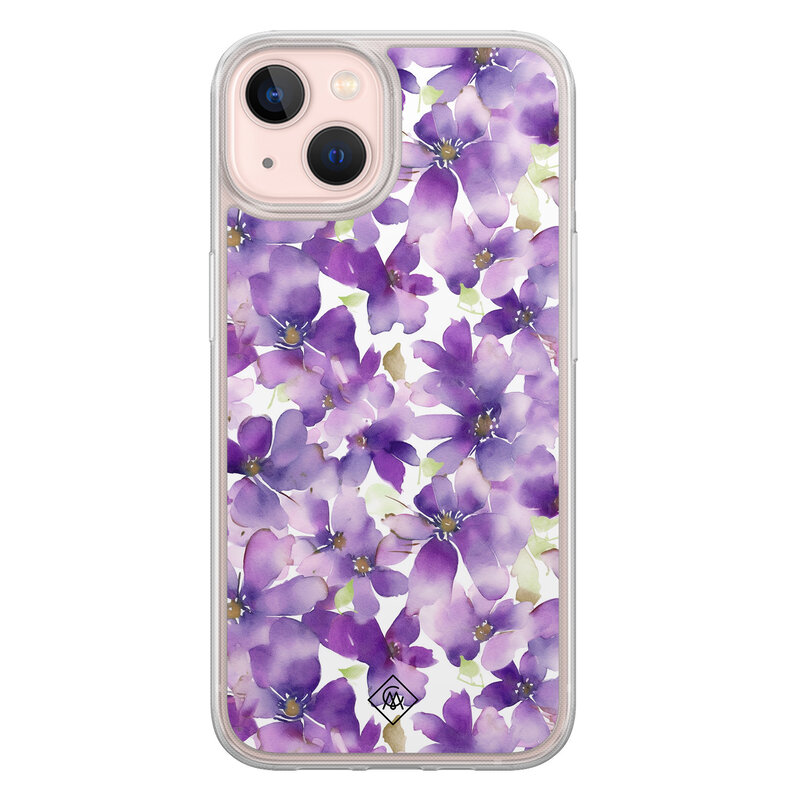 Casimoda iPhone 13 hybride hoesje - Floral violet