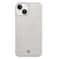 Casimoda iPhone 14 hybride hoesje - Abstract beige waves