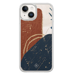 Casimoda iPhone 14 hybride hoesje - Abstract terracotta