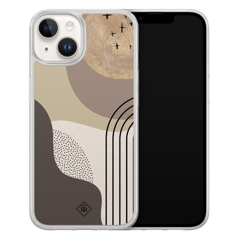 Casimoda iPhone 14 hybride hoesje - Abstract almond shapes