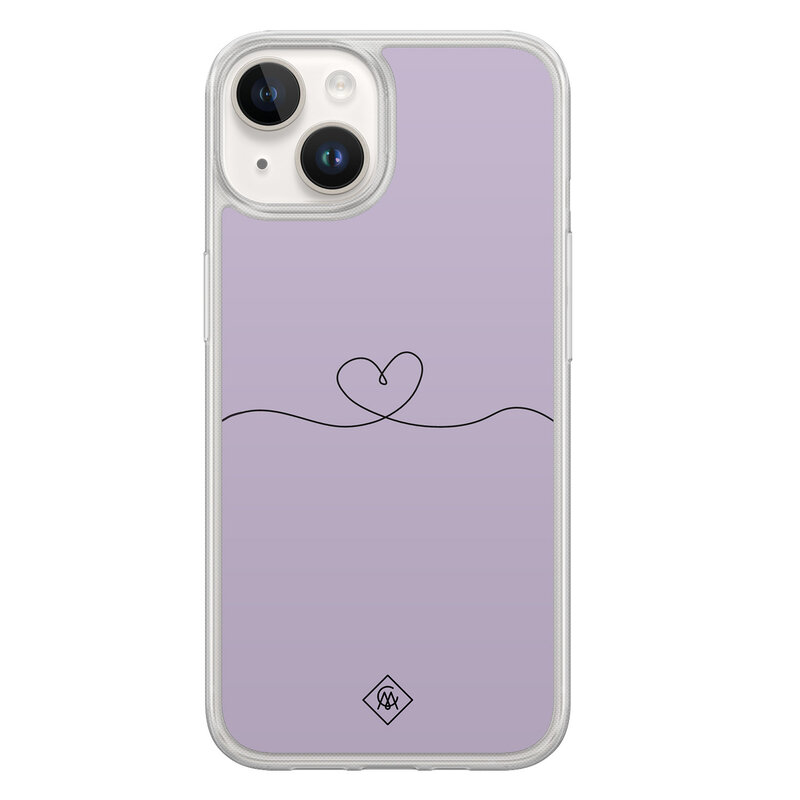 Casimoda iPhone 14 hybride hoesje - Hart lila