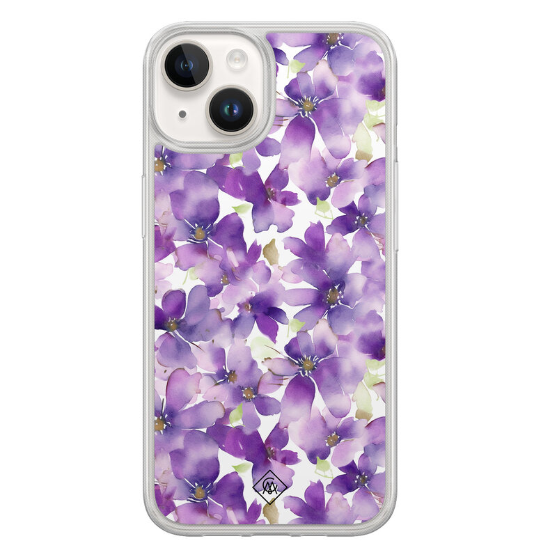 Casimoda iPhone 14 hybride hoesje - Floral violet