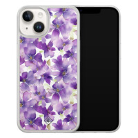 Casimoda iPhone 14 hybride hoesje - Floral violet