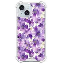 Casimoda iPhone 15 shockproof hoesje - Floral violet