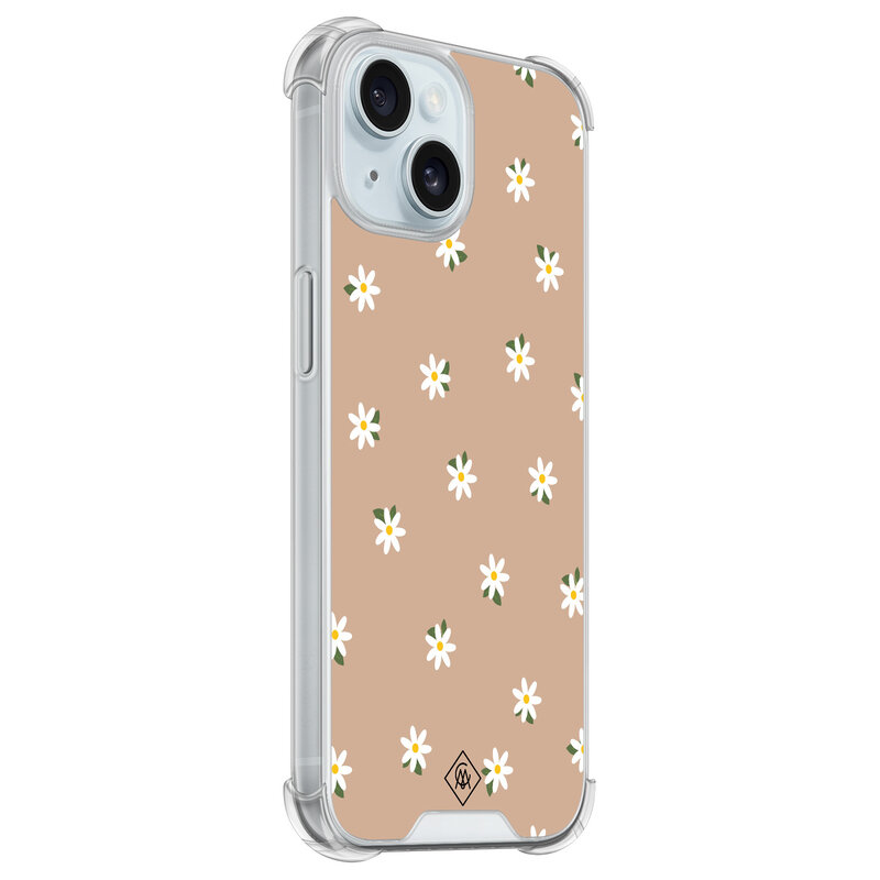 Casimoda iPhone 15 siliconen shockproof hoesje - Sweet daisies