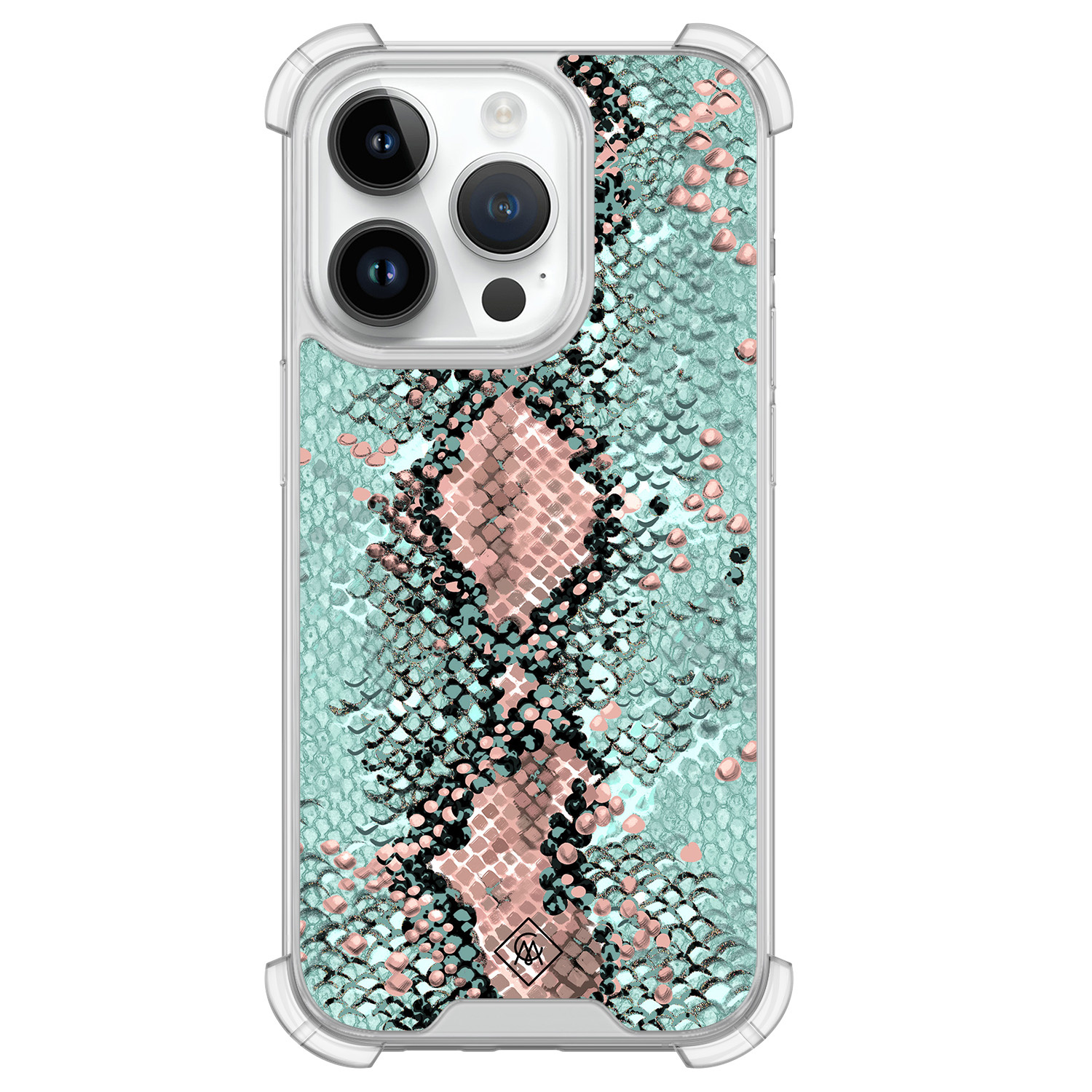 iPhone 14 Pro shockproof hoesje Snake pastel