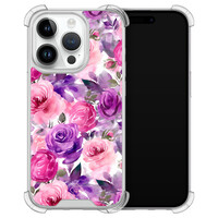 Casimoda iPhone 14 Pro shockproof hoesje - Rosy blooms