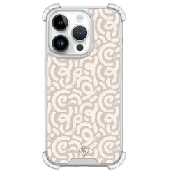 Casimoda iPhone 14 Pro shockproof hoesje - Ivory abstraction
