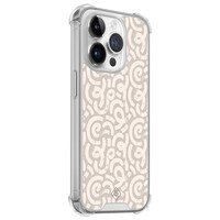 Casimoda iPhone 14 Pro shockproof hoesje - Ivory abstraction