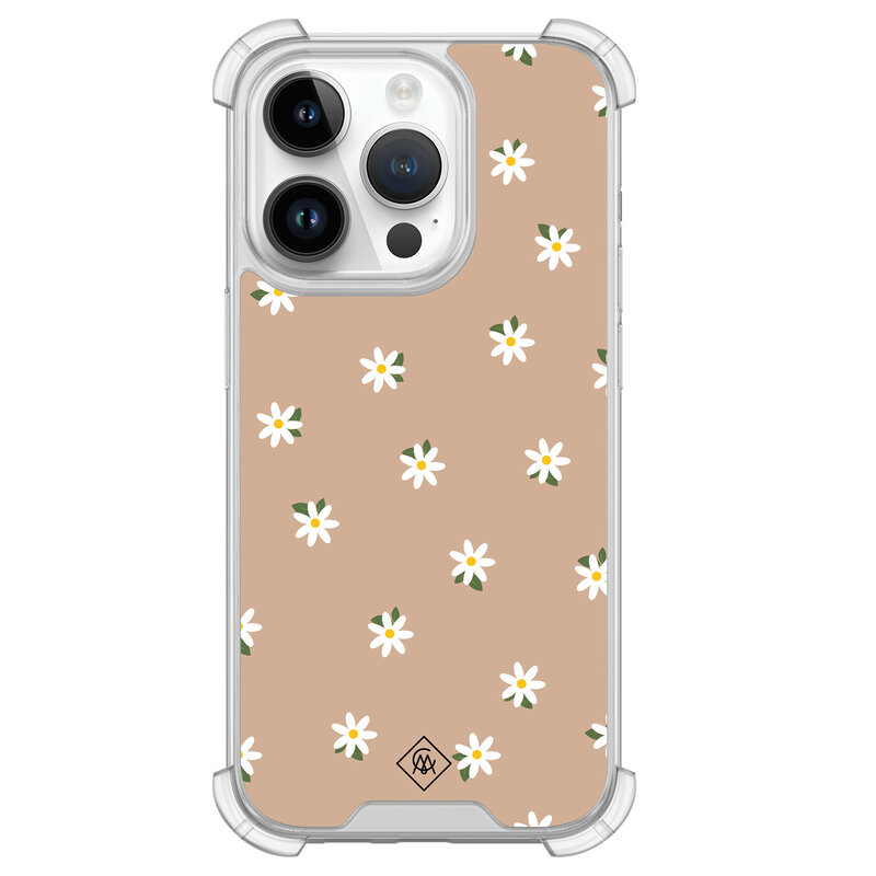 Casimoda iPhone 14 Pro siliconen shockproof hoesje - Sweet daisies