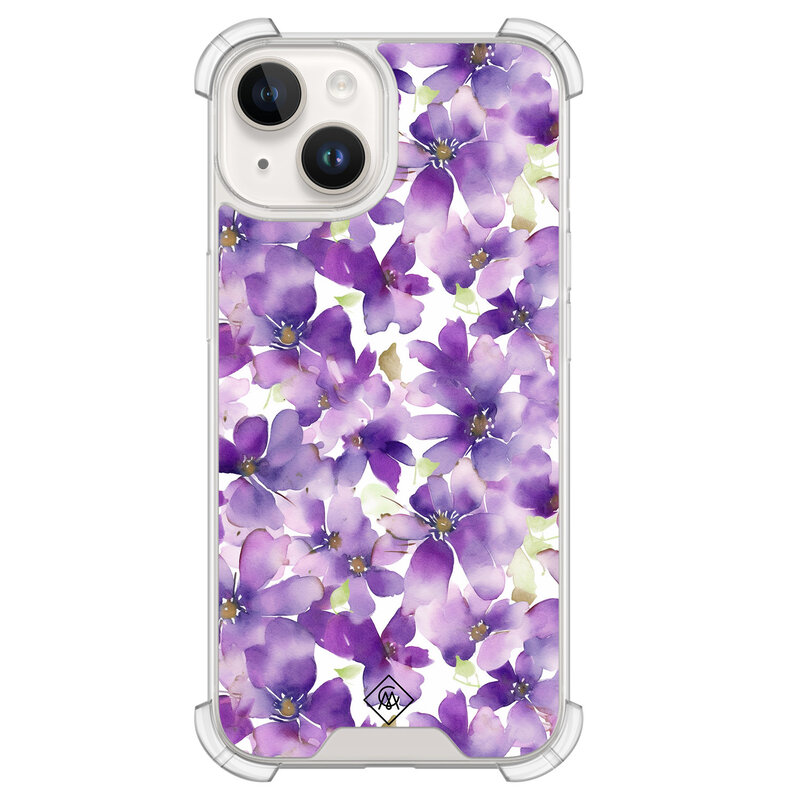Casimoda iPhone 13 shockproof hoesje - Floral violet