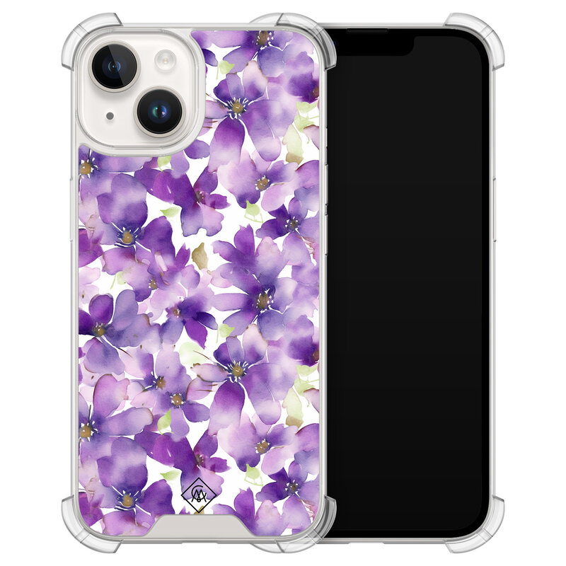 Casimoda iPhone 13 shockproof hoesje - Floral violet