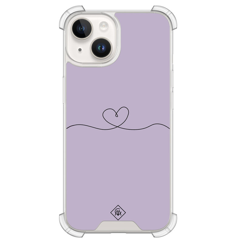 Casimoda iPhone 13 shockproof hoesje - Hart lila
