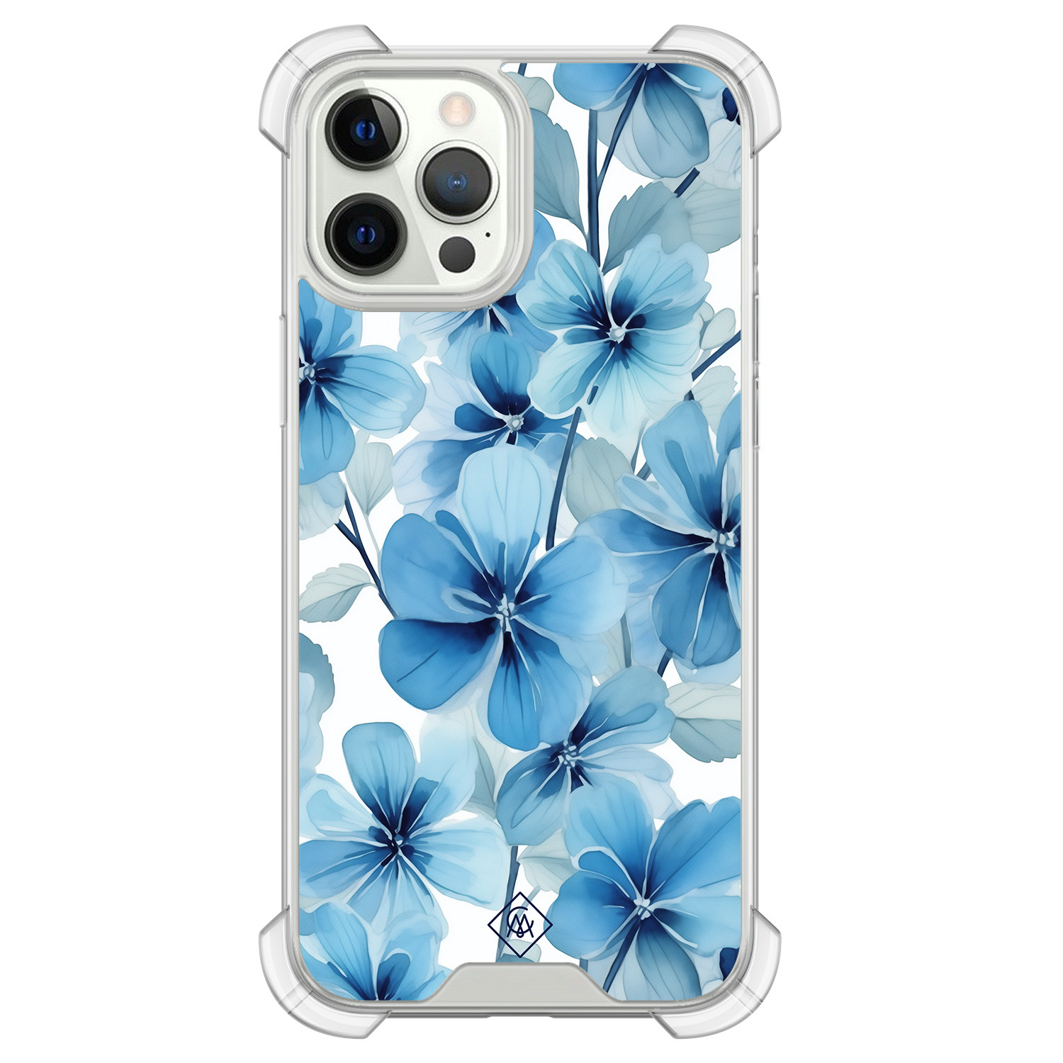 iPhone 12 (Pro) shockproof hoesje Indigo gardens