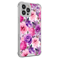 Casimoda iPhone 12 (Pro) shockproof hoesje - Rosy blooms
