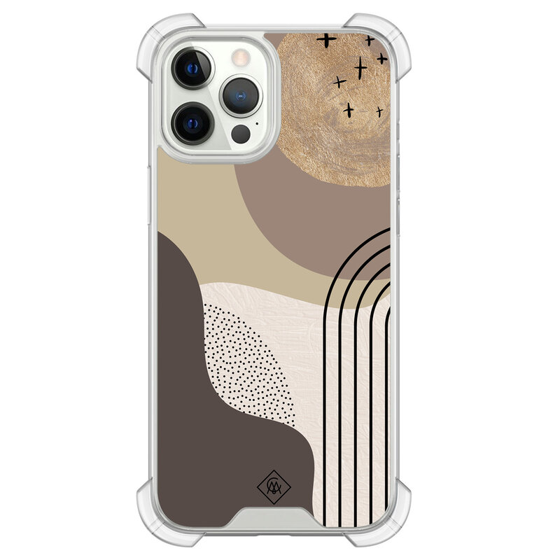 Casimoda iPhone 12 (Pro) shockproof hoesje - Abstract almond shapes