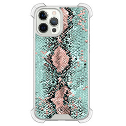 Casimoda iPhone 12 (Pro) shockproof hoesje - Snake pastel