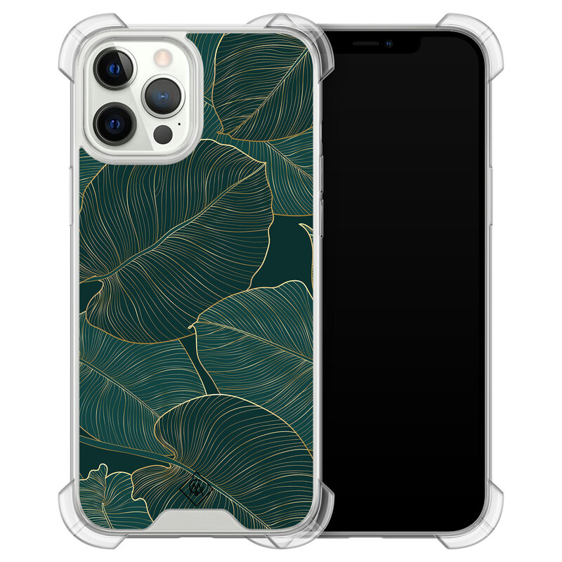 Casimoda iPhone 12 (Pro) shockproof hoesje - Monstera leaves