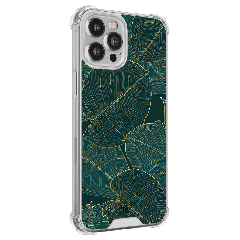 Casimoda iPhone 12 (Pro) shockproof hoesje - Monstera leaves