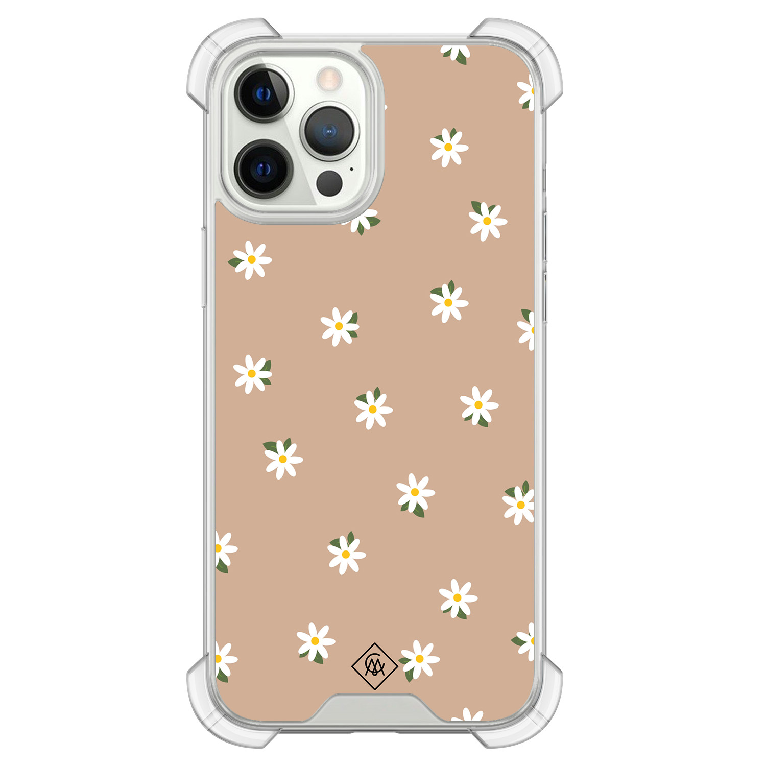 iPhone 12 (Pro) siliconen shockproof hoesje Sweet daisies