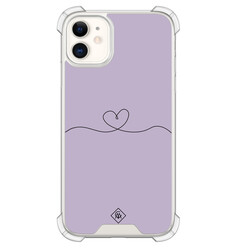 Casimoda iPhone 11 shockproof hoesje - Lila hart
