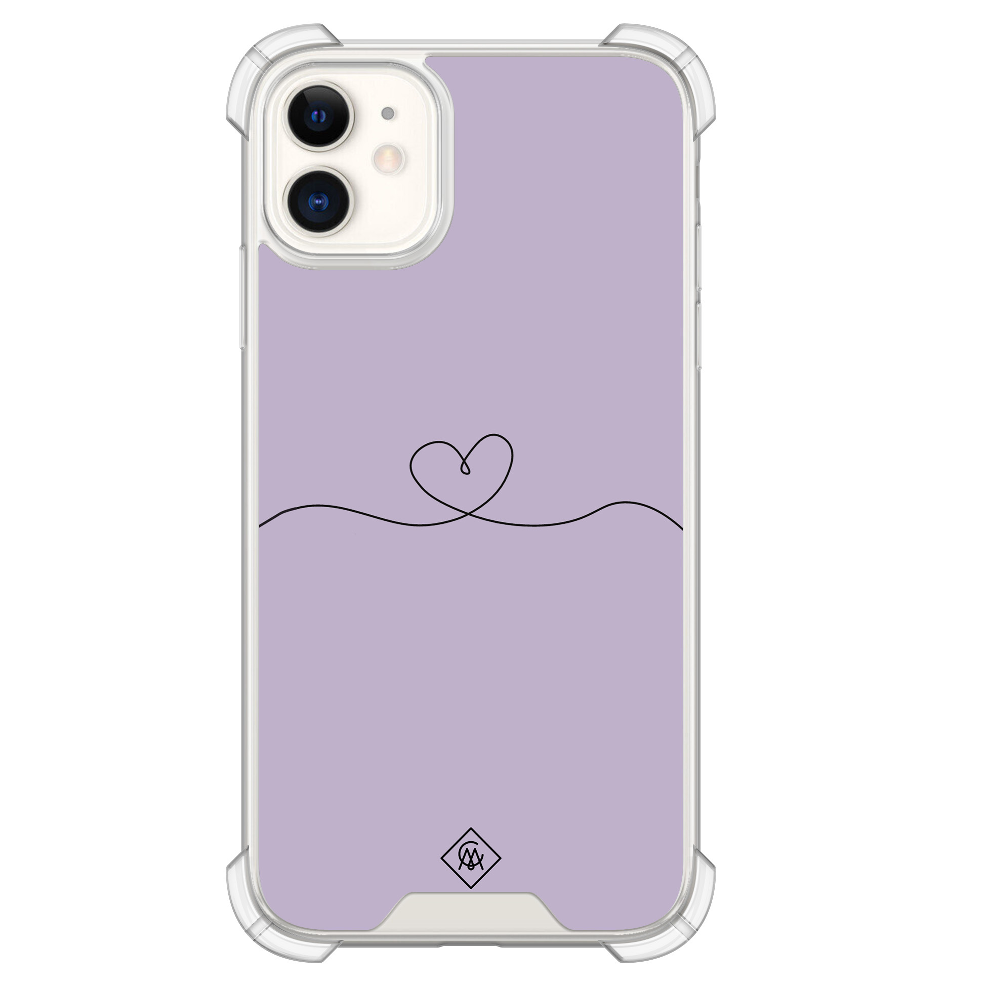 iPhone 11 shockproof hoesje Lila hart