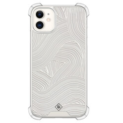 Casimoda iPhone 11 shockproof hoesje - Abstract beige waves