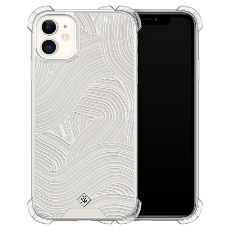 Casimoda iPhone 11 shockproof hoesje - Abstract beige waves