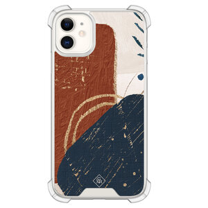 Casimoda iPhone 11 siliconen shockproof hoesje - Abstract terracotta
