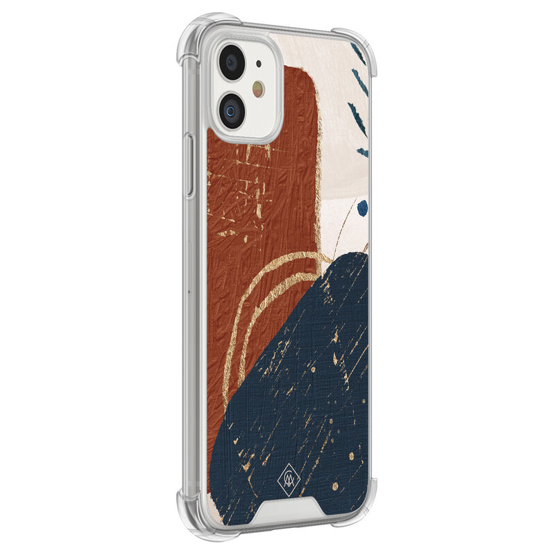 Casimoda iPhone 11 siliconen shockproof hoesje - Abstract terracotta