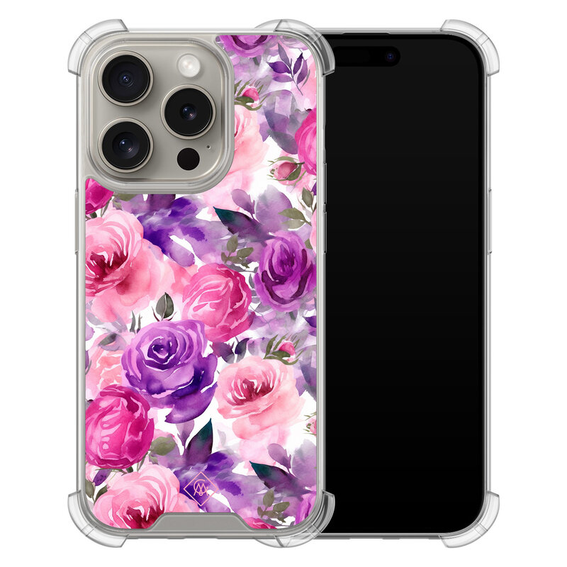 Casimoda iPhone 15 Pro shockproof hoesje - Rosy blooms