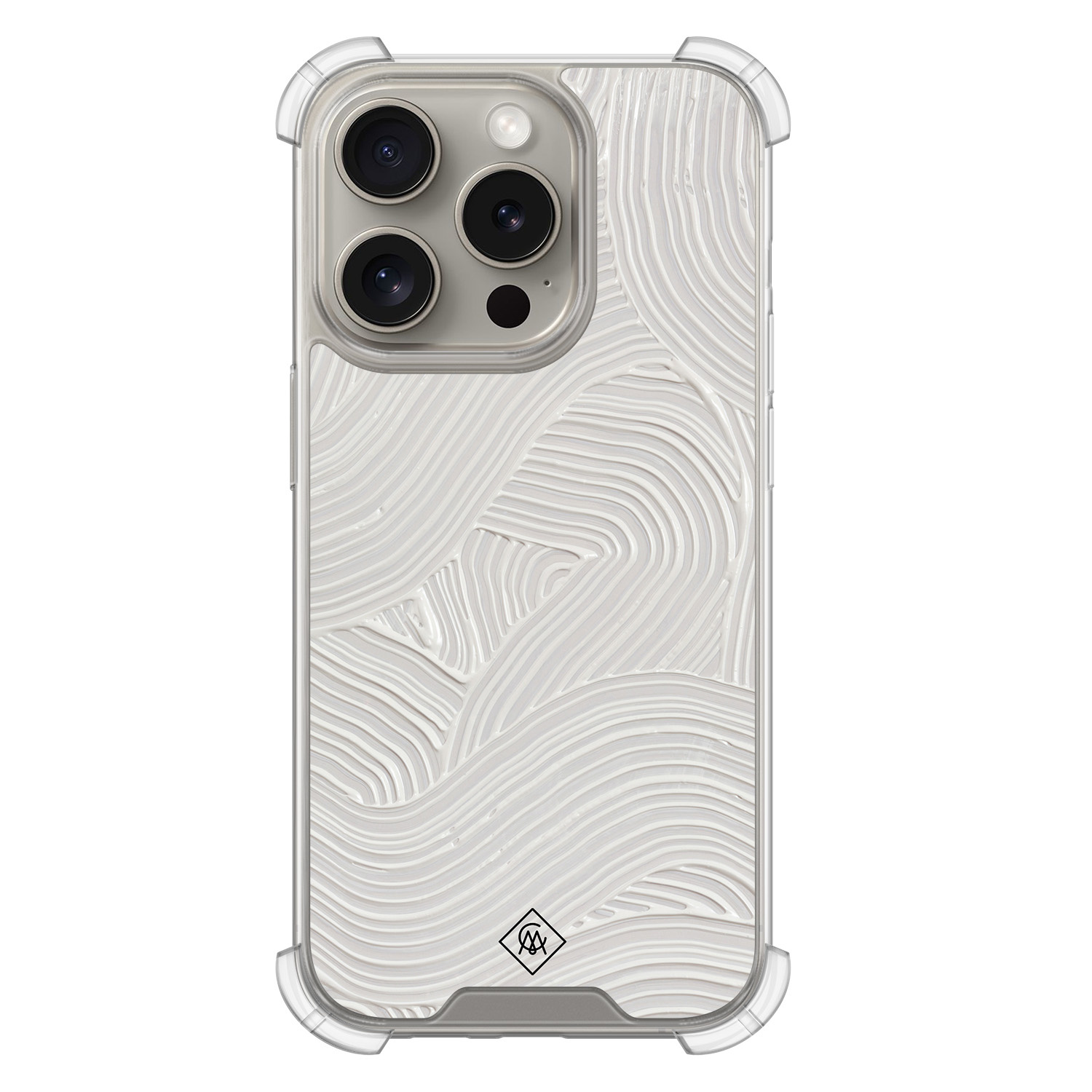 iPhone 15 Pro shockproof hoesje Abstract beige waves