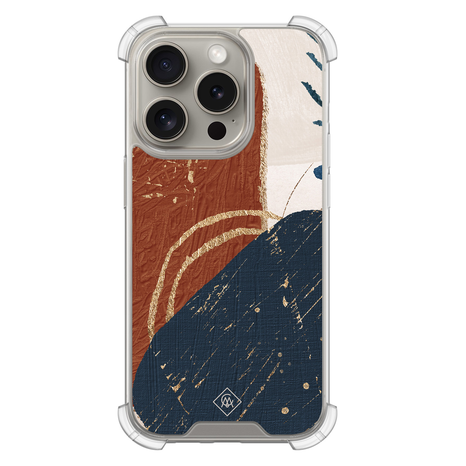 iPhone 15 Pro shockproof hoesje Abstract terracotta