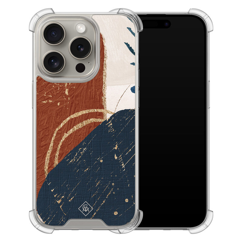 Casimoda iPhone 15 Pro shockproof hoesje - Abstract terracotta