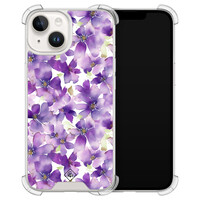 Casimoda iPhone 14 shockproof hoesje - Floral violet