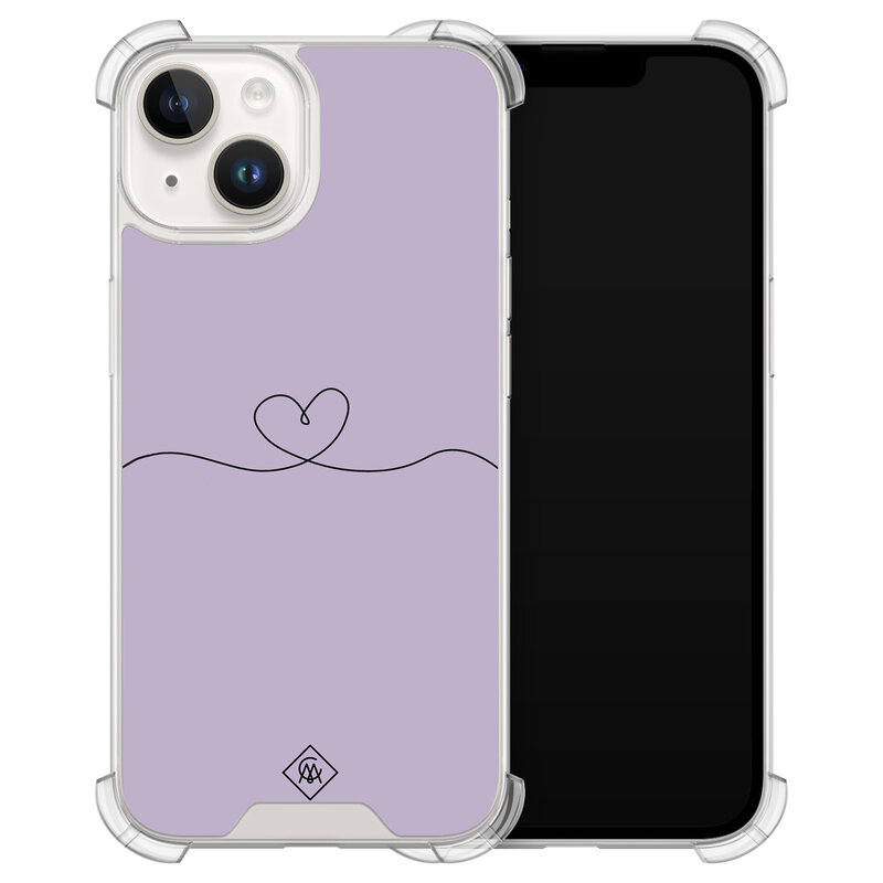 Casimoda iPhone 14 shockproof hoesje - Hart lila