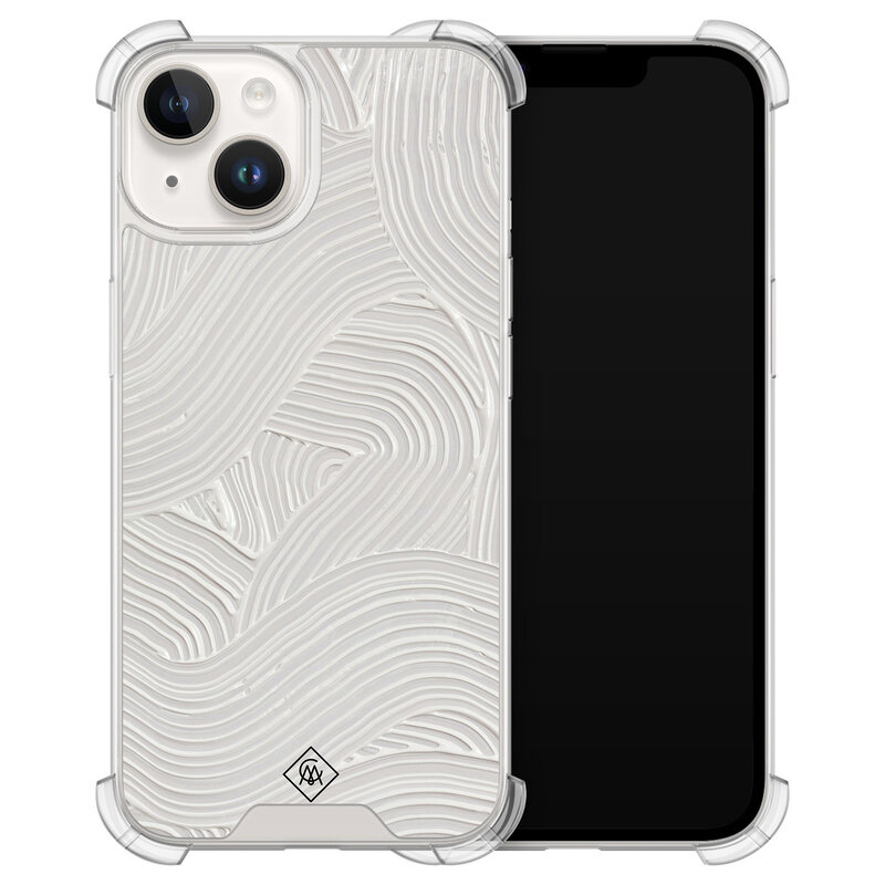 Casimoda iPhone 14 shockproof hoesje - Abstract beige waves