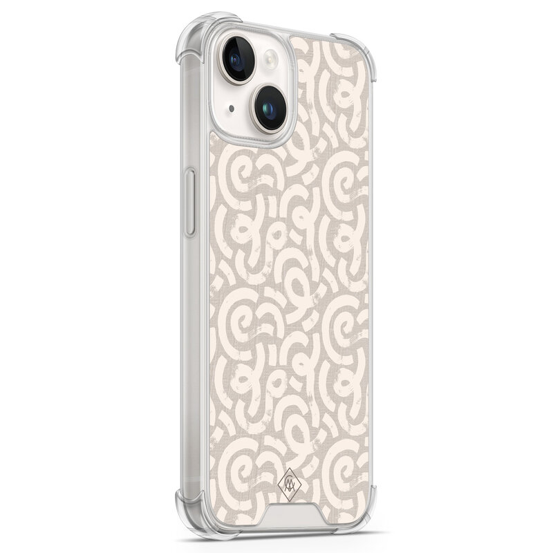 Casimoda iPhone 14 shockproof hoesje - Ivory abstraction