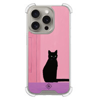 Casimoda iPhone 15 Pro shockproof hoesje - Zwarte kat